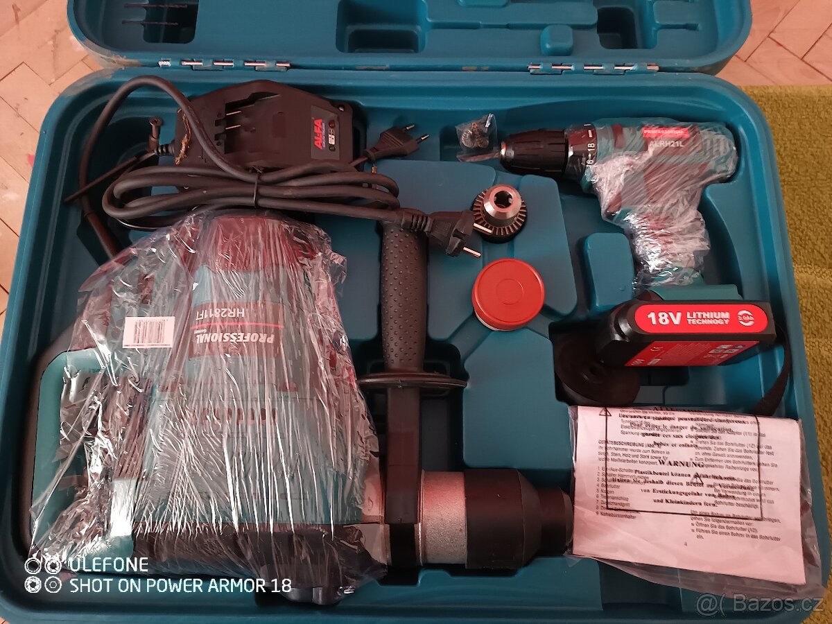 Set Bourací a vrtací kladivo profi s AKU vrtačkou - 3