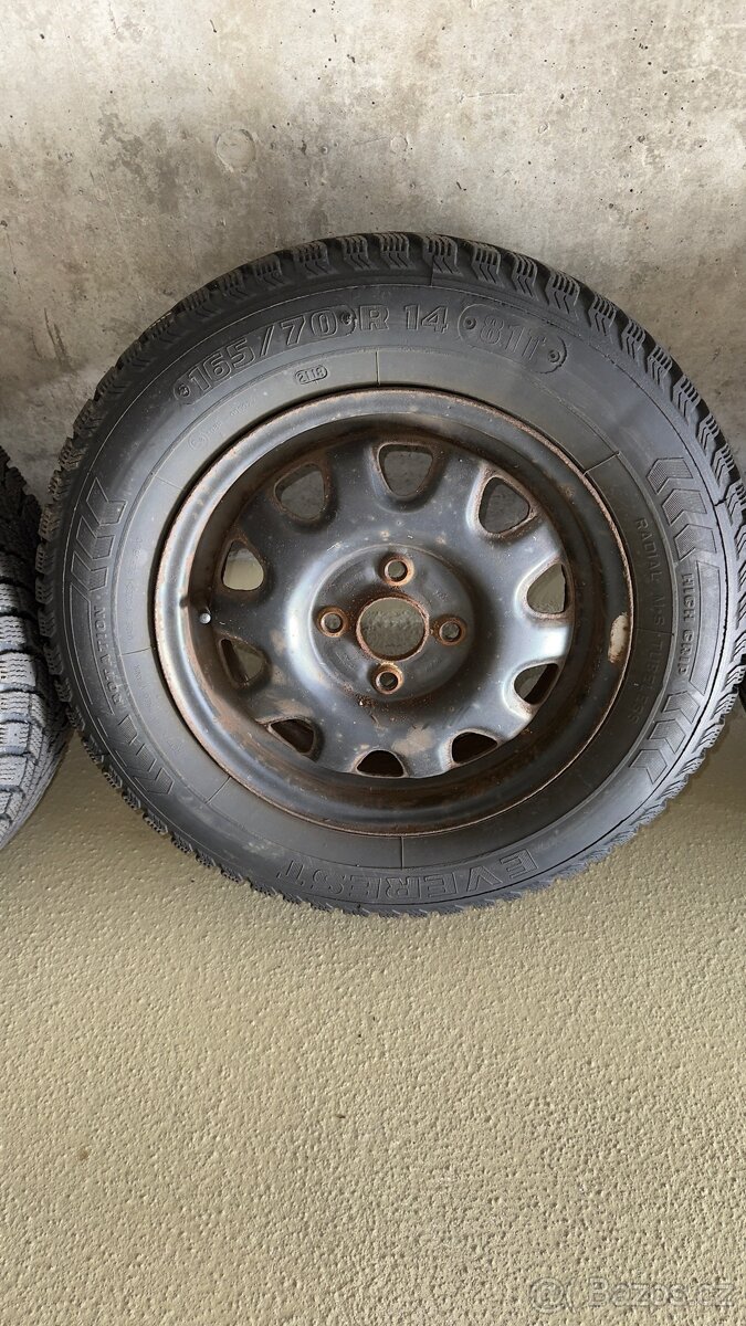 Plechové disky 4x100 R14 pneu vraník - 3