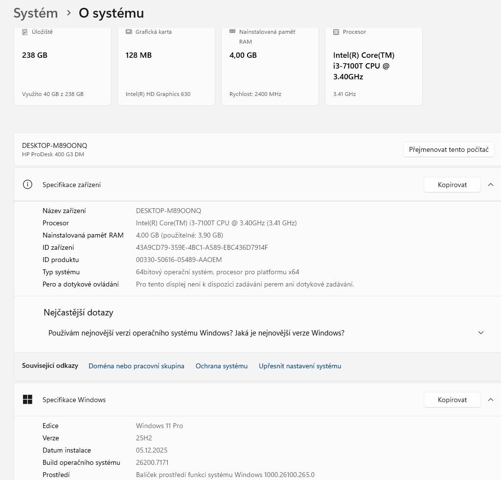 HP ProDesk 400 G3 mini multimedia,i3-7100T,WIN 11,SSD 240GB, - 3
