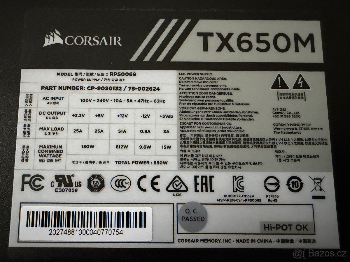 Zdroj Corsair TX650M - 3