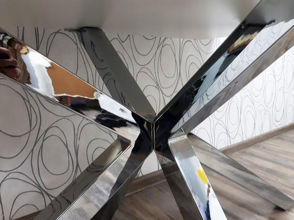 Krásný rozkládací stůl 160-200x90cm, bílý+chrom, TOP stav - 3