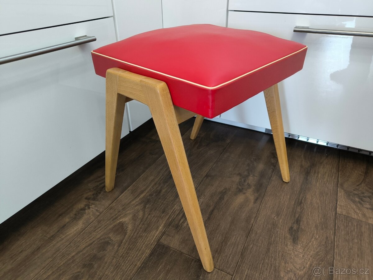 Retro stolička, taburet NDR - Brusel 50. léta - 3