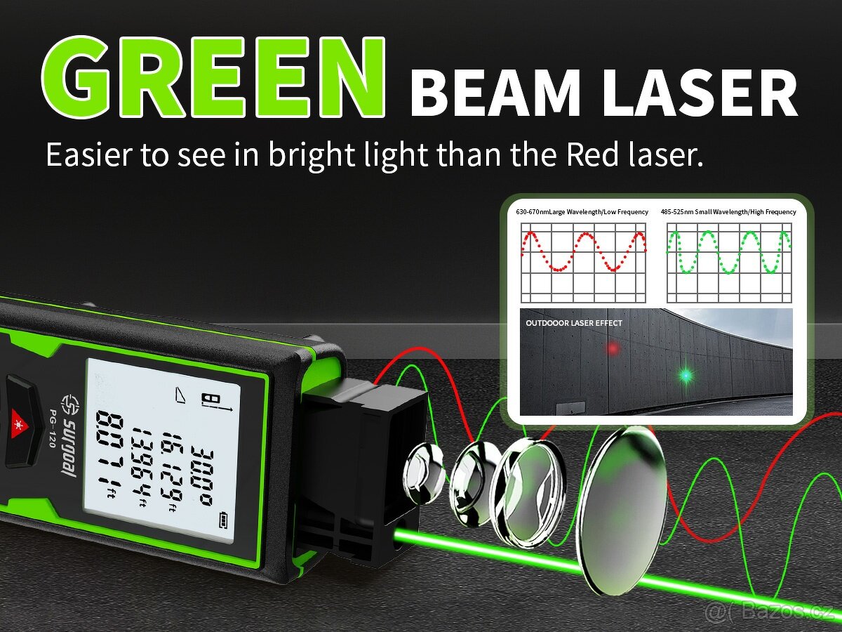 Laserový měřič vzdálenosti + digitální vodováha - 3