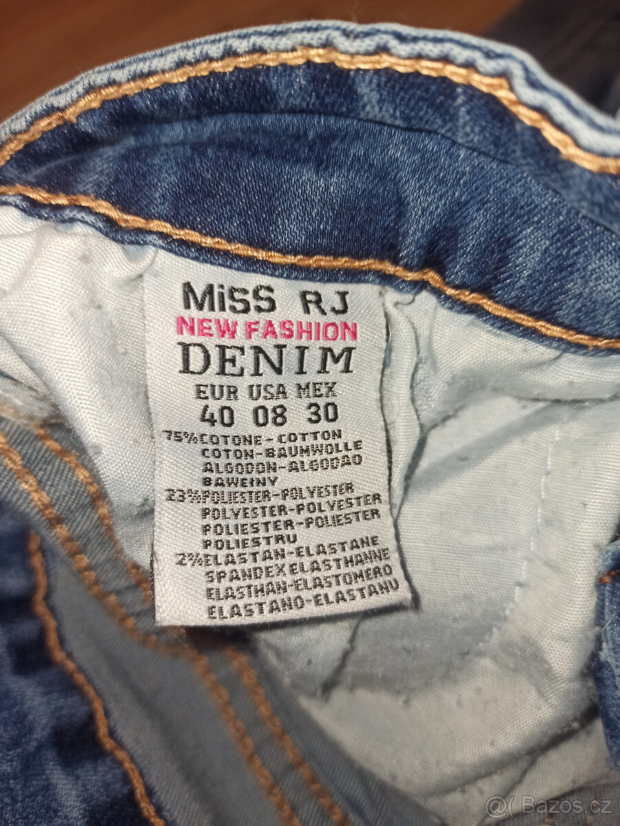Dámské trhané džíny 7/8 ke kotníkům Miss RJ - vel. M - 3