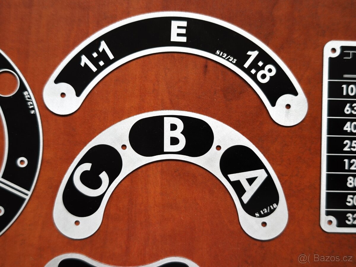 Štítky k soustruhu SN 20 - 3