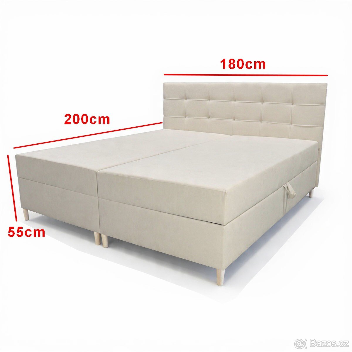 180×200 vysoká 55cm POSTEL béžová - 3