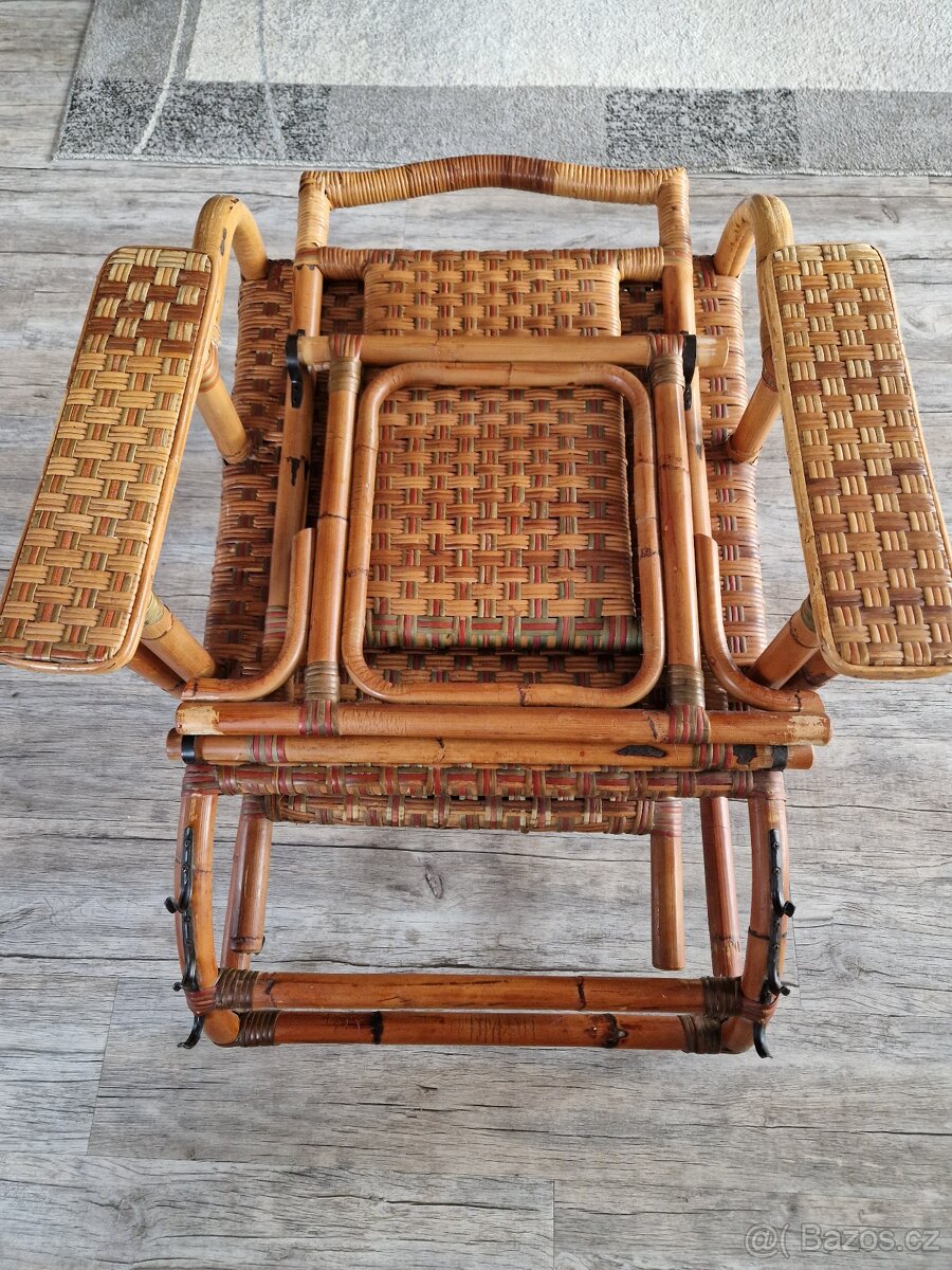 Ratanové zahradní polohovací a rozkládací křeslo - 3