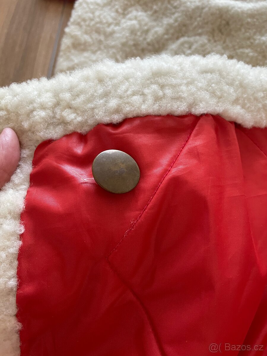 Dětský - Retro červený fusak s beránkem - 3