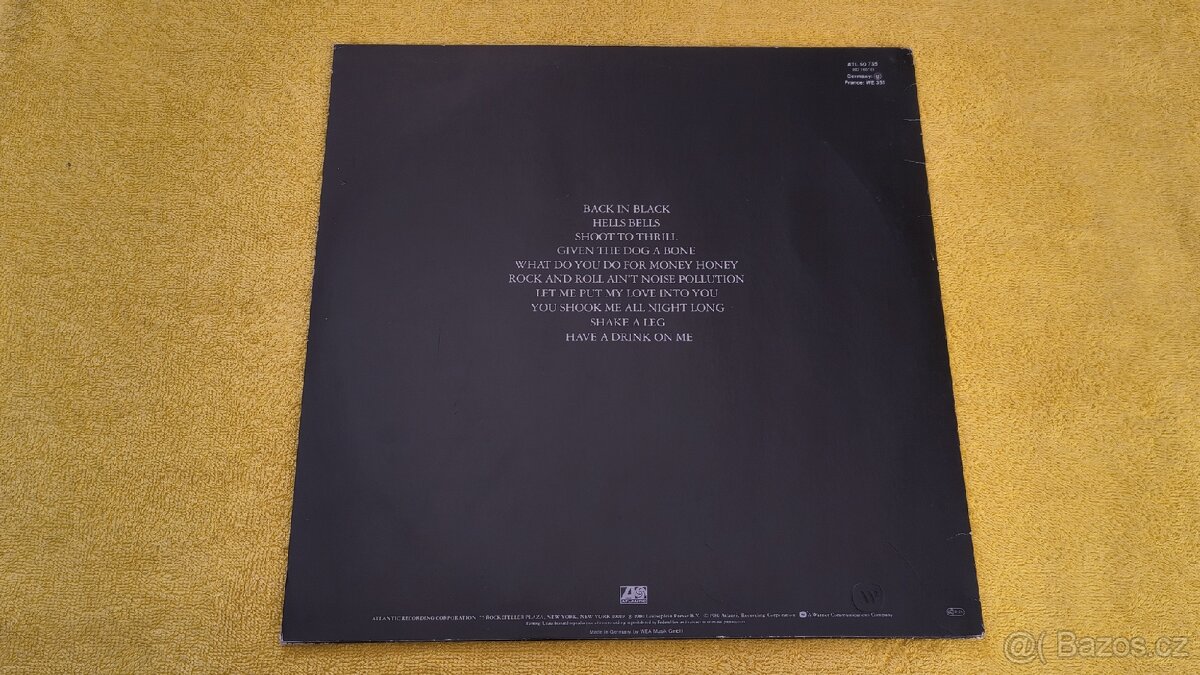 LP AC/DC - back in black - 3