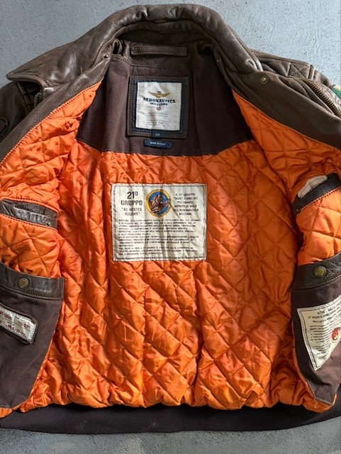 Pánská kožená bunda Aeronatica Militare vel. 50 - 3