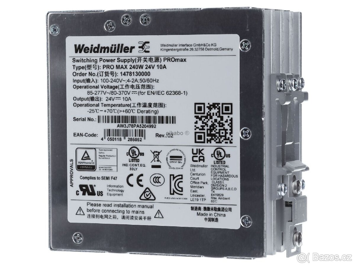 Napájecí zdroj Weidmuller PRO MAX 24V 10A 240W - 3