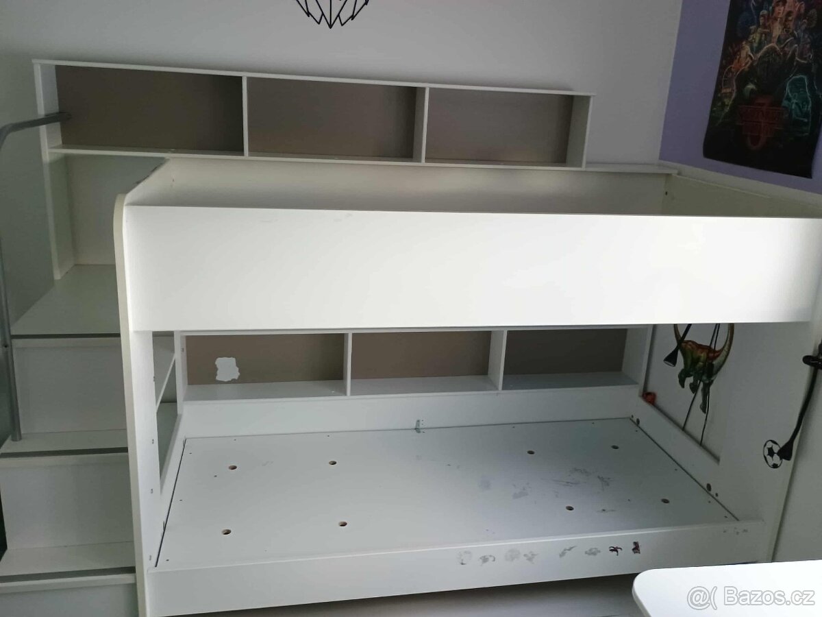 Dvoupatrová postel s vysouvacím regálem (3. lůžko) - 3