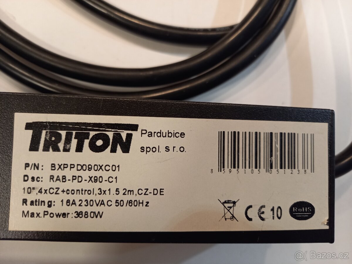 Triton prodlužovací kabel 4zásuvky s přepěťovou ochranou 16A - 3