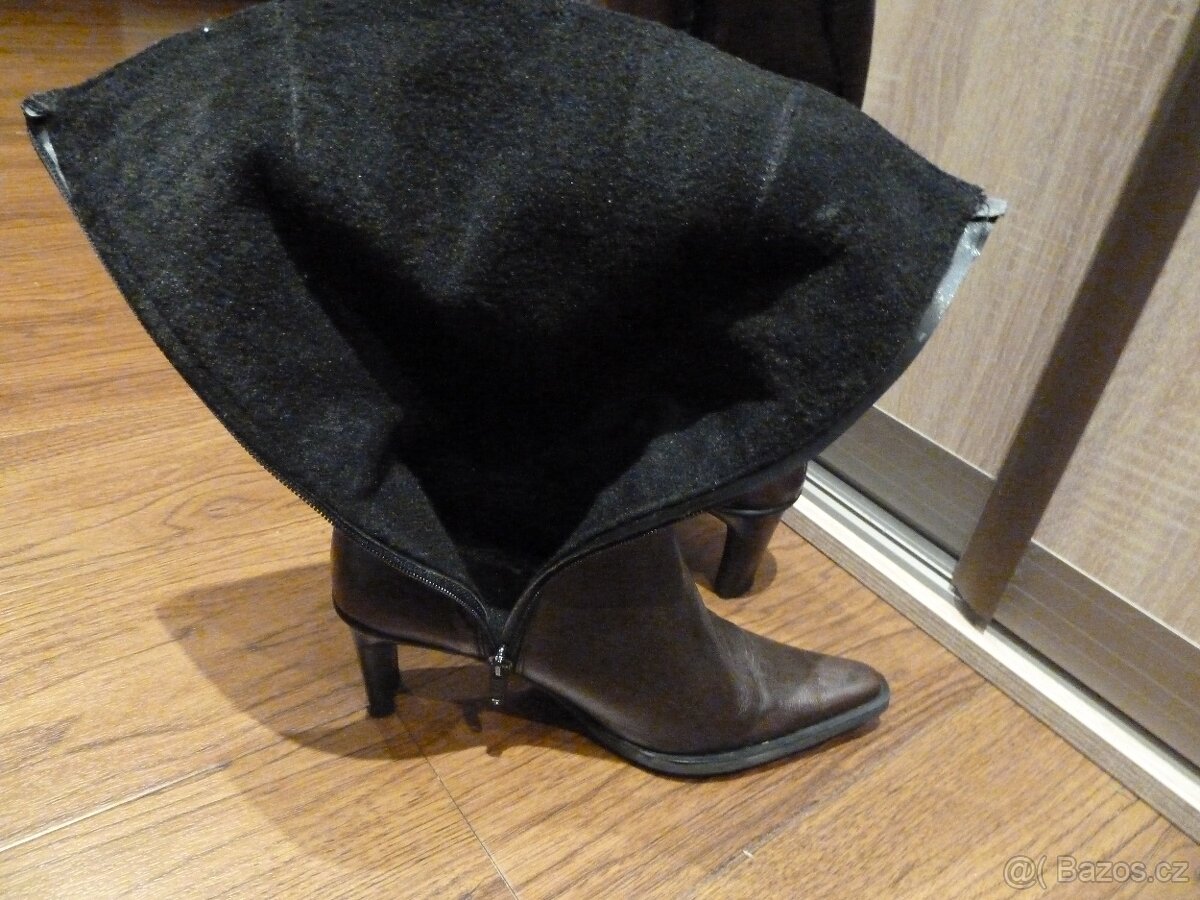 Dámské kozačky (Itálie), vel. 38, pravá kůže. - 3