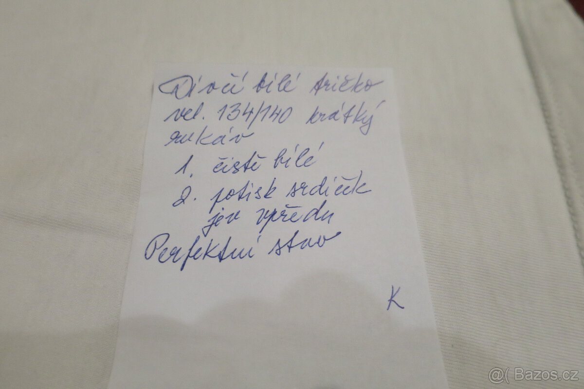 Dívčí bílé tričko vel. 134/140 - 2x - 3