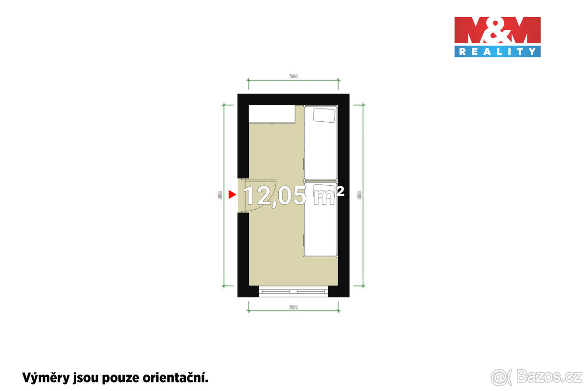 Pronájem bytu 1+kk, 12 m², Plzeň, ul. Rolní - 3