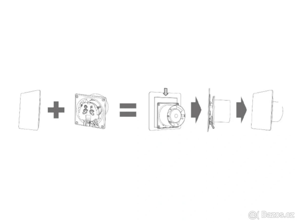 skleněný panel pro ventiláror 100/125 mm (2ks bílá a černá) - 3