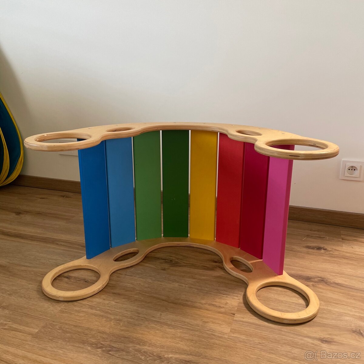 Dřevěná duhová Montessori houpačka - 3