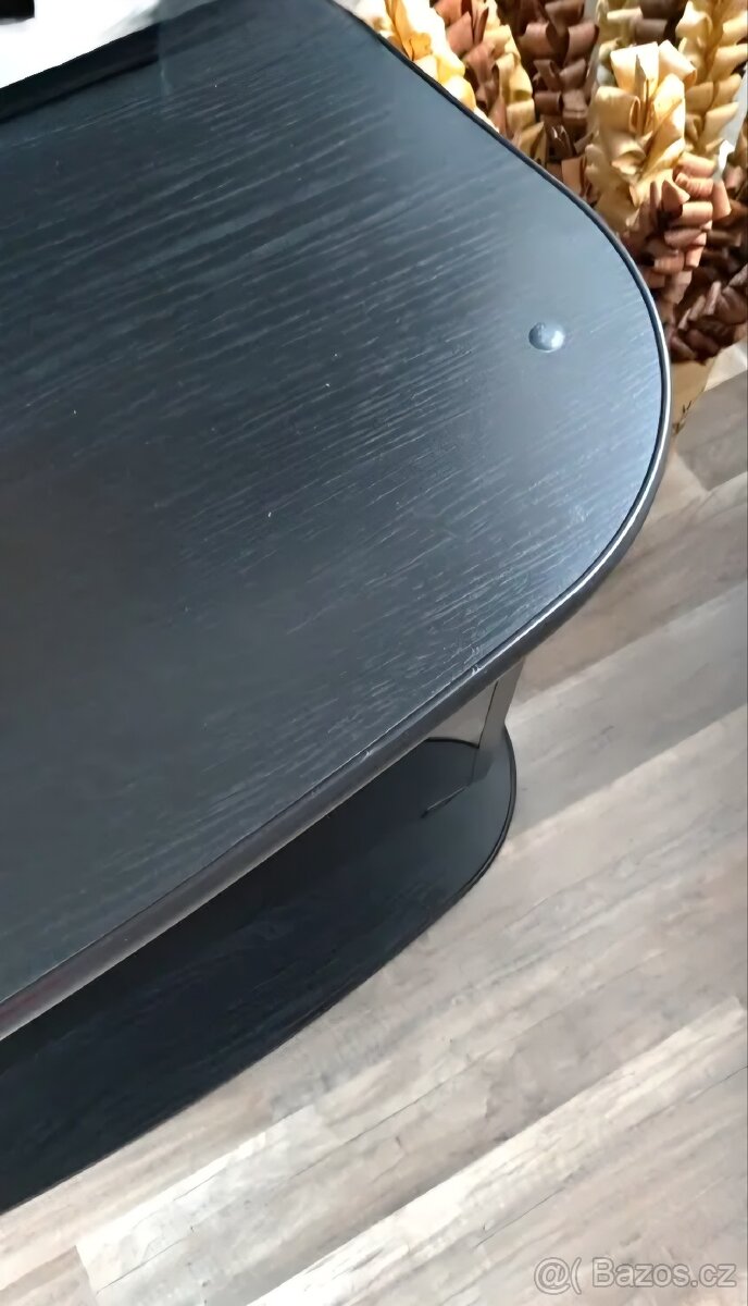 Černý Tv stůl na kolečkách - 3