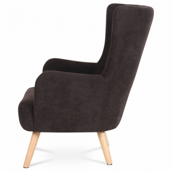 Prodám Křeslo ušák AK-311 hnědá látka - 3