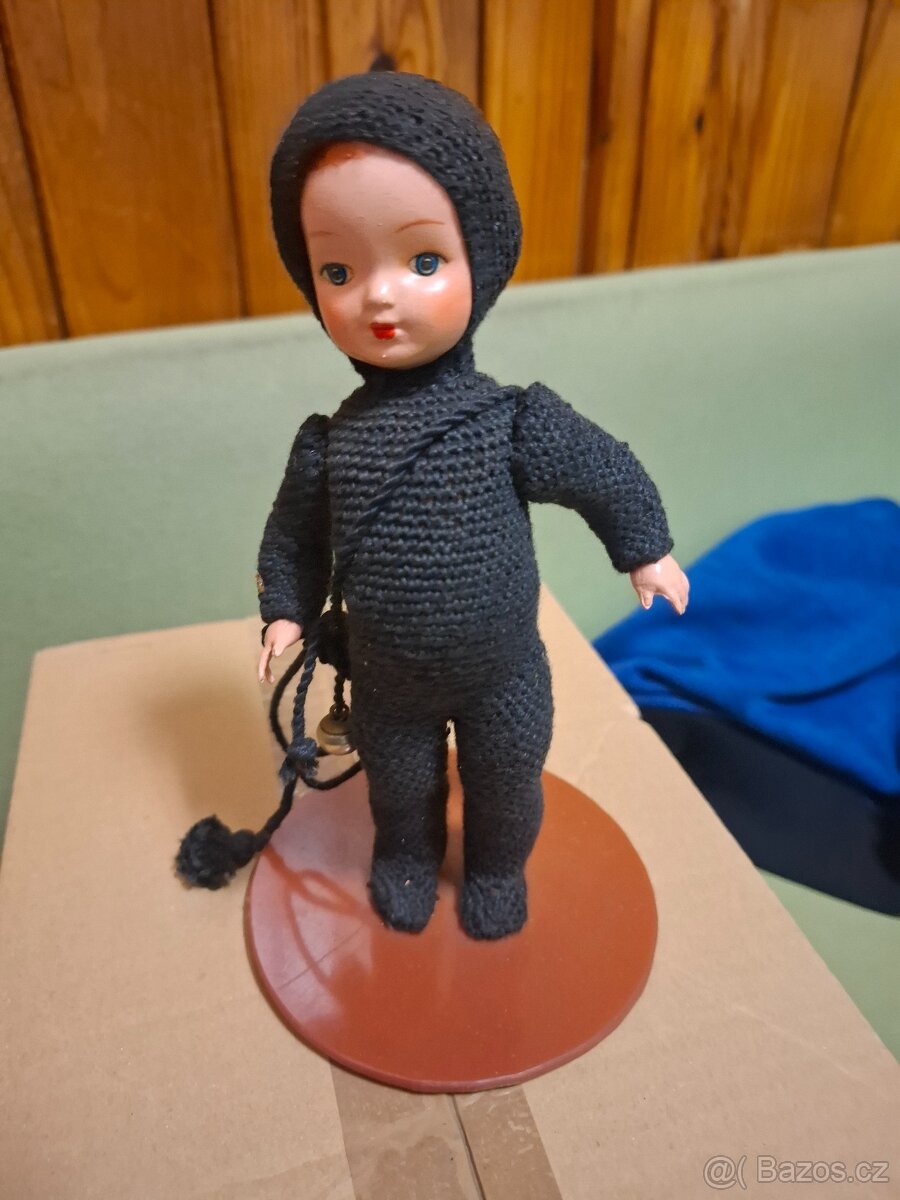 Starožitná celuloidová panenka kominíček - 3