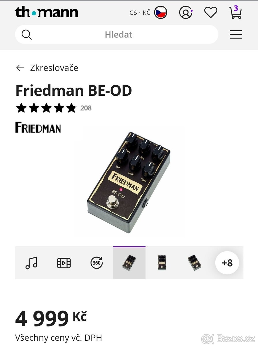 PRODÁM FRIEDMAN BE-OD MADE IN USA - DISTORTION OVERDRIVE - 3