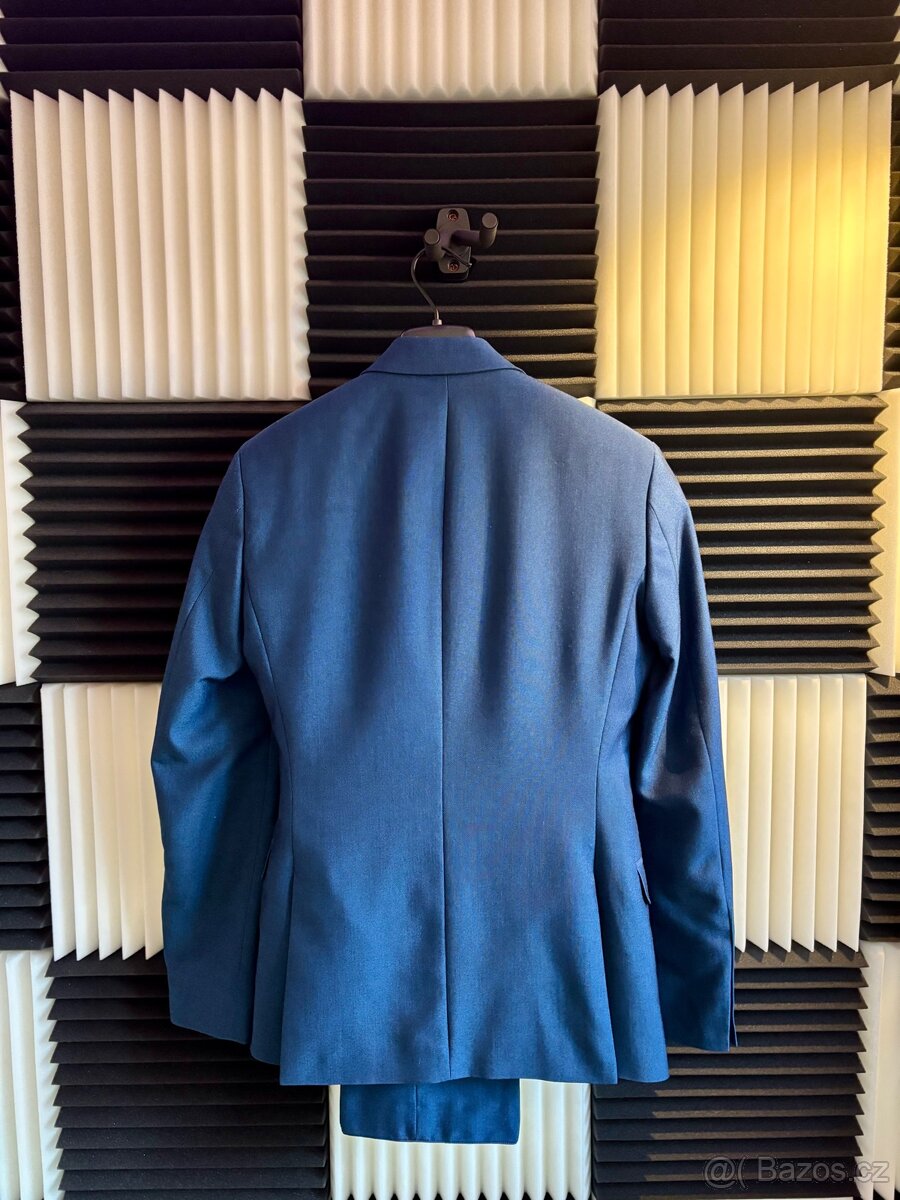 Modrý pánský oblek – sako + kalhoty - 3