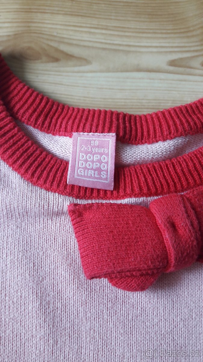 Svetrové šaty se srdíčky, vel. 2-3 roky (98cm) - 3