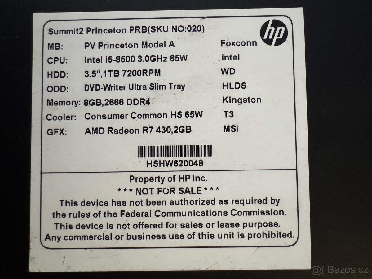 HP desktop PC – Intel i5‑8500, 8GB RAM, Radeon R7 430 - 3