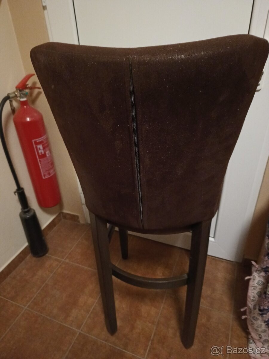 Barová židle, pravá kůže - 3