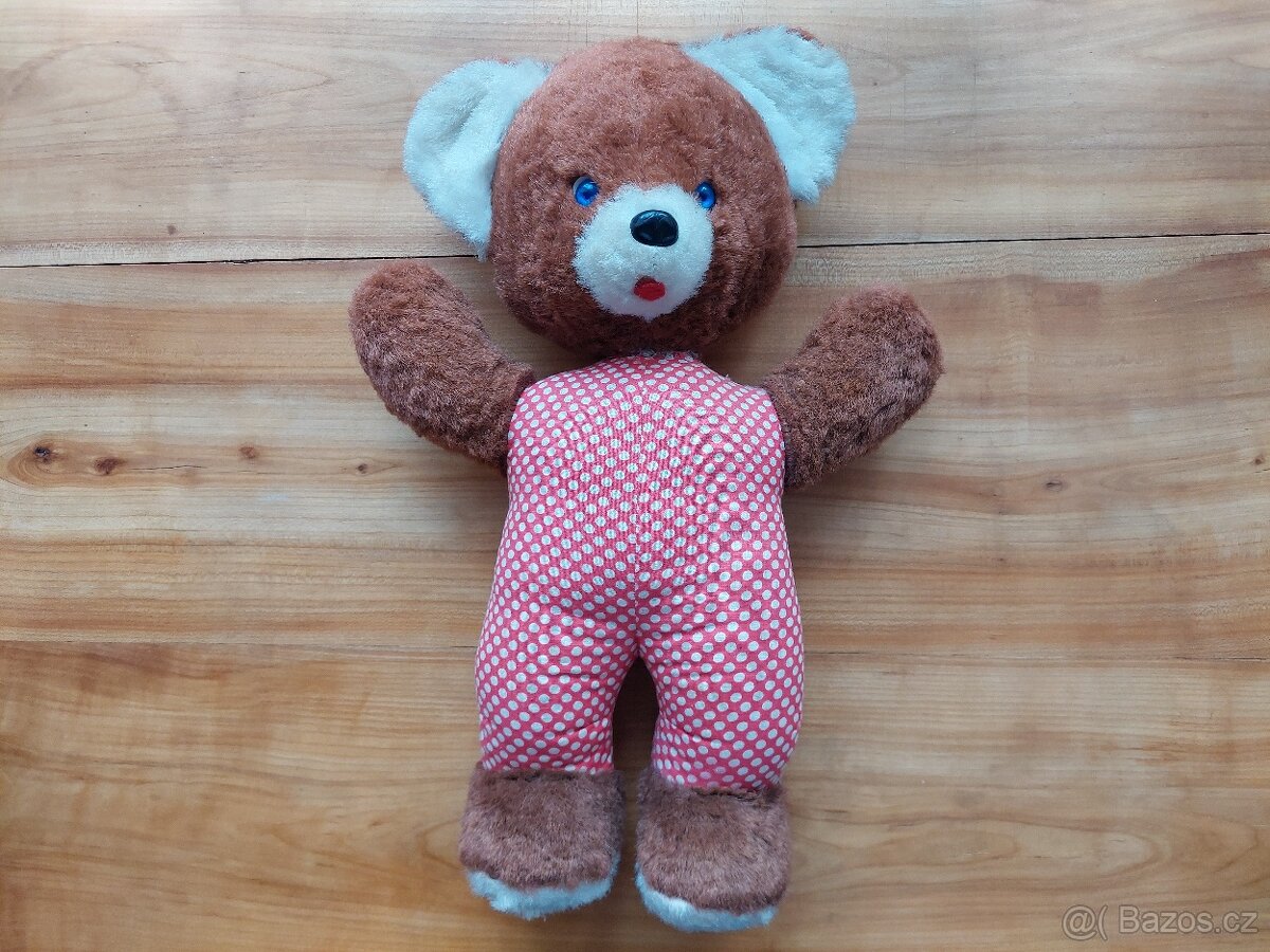 Retro starý plyšák - medvěd medvídek hračka Méda Béďa SLEVA - 3