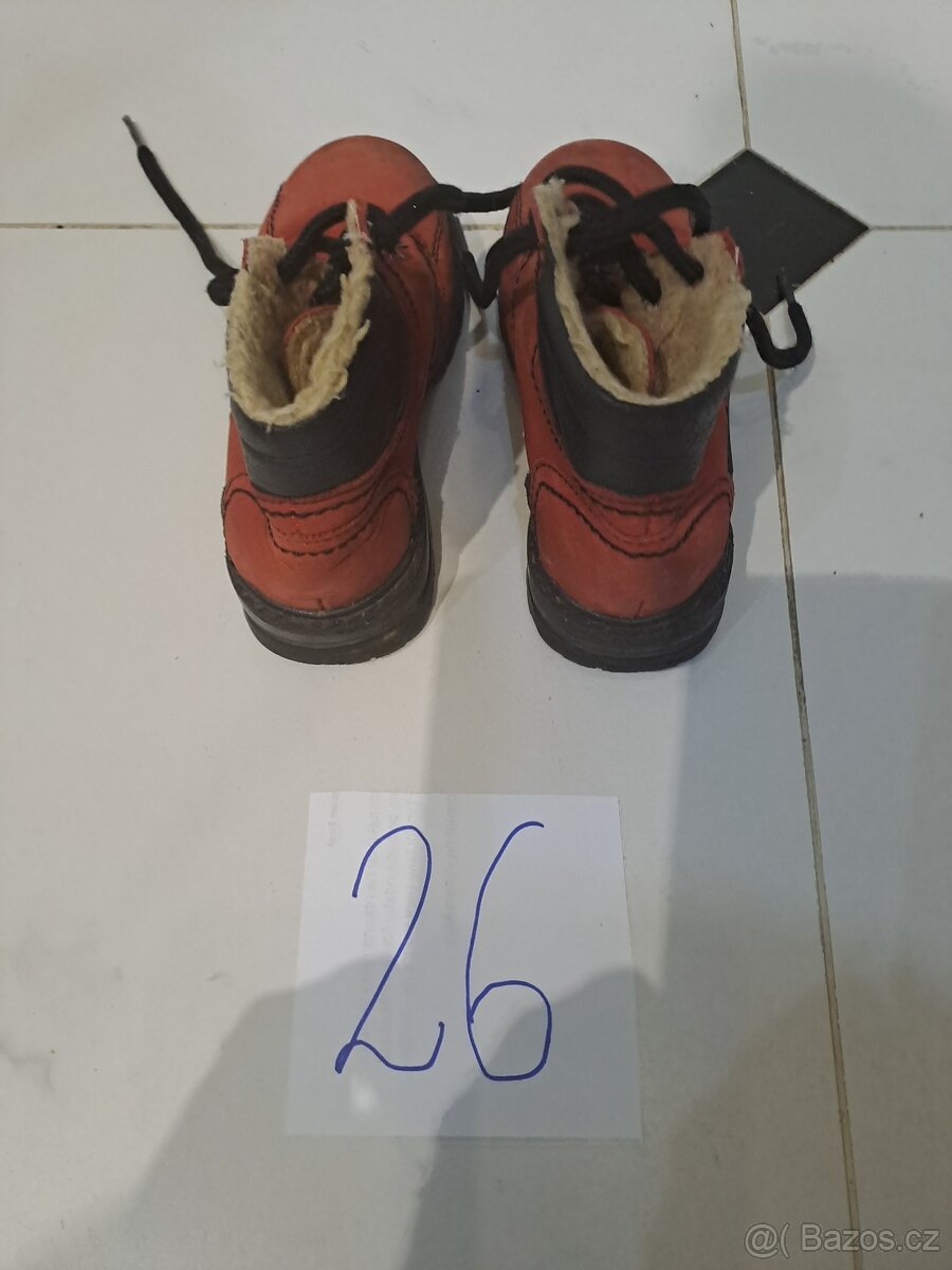 Dětské zimní kožené botičky vel. 26 zn. ESSI - 3