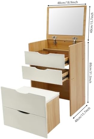 Toaletní stolek na líčení se 3 zásuvkami - 3