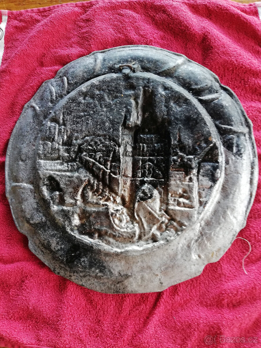 STAROŽITNÝ HLINÍKOVÝ ODLITEK PRAHY, PRAŠNÁ BRÁNA, - 3