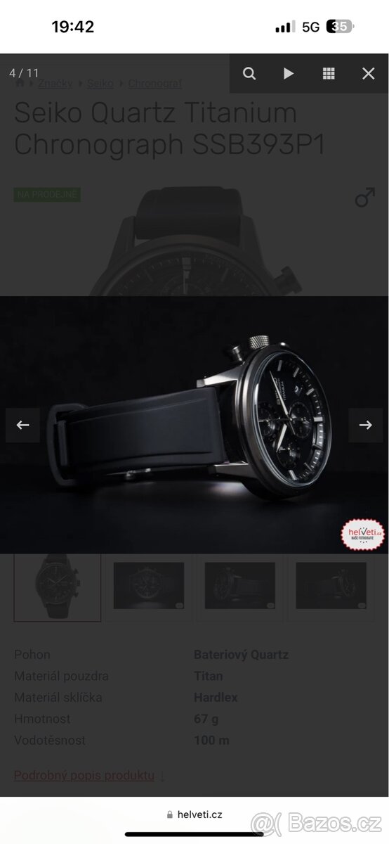 Seiko chronograph titanium (nové) hodinky - 3