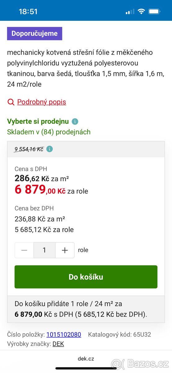 HYDROIZOLACE STŘEŠNÍ Dekaplan 1,5 mm SLEVA, 25.000,-Kč - 3