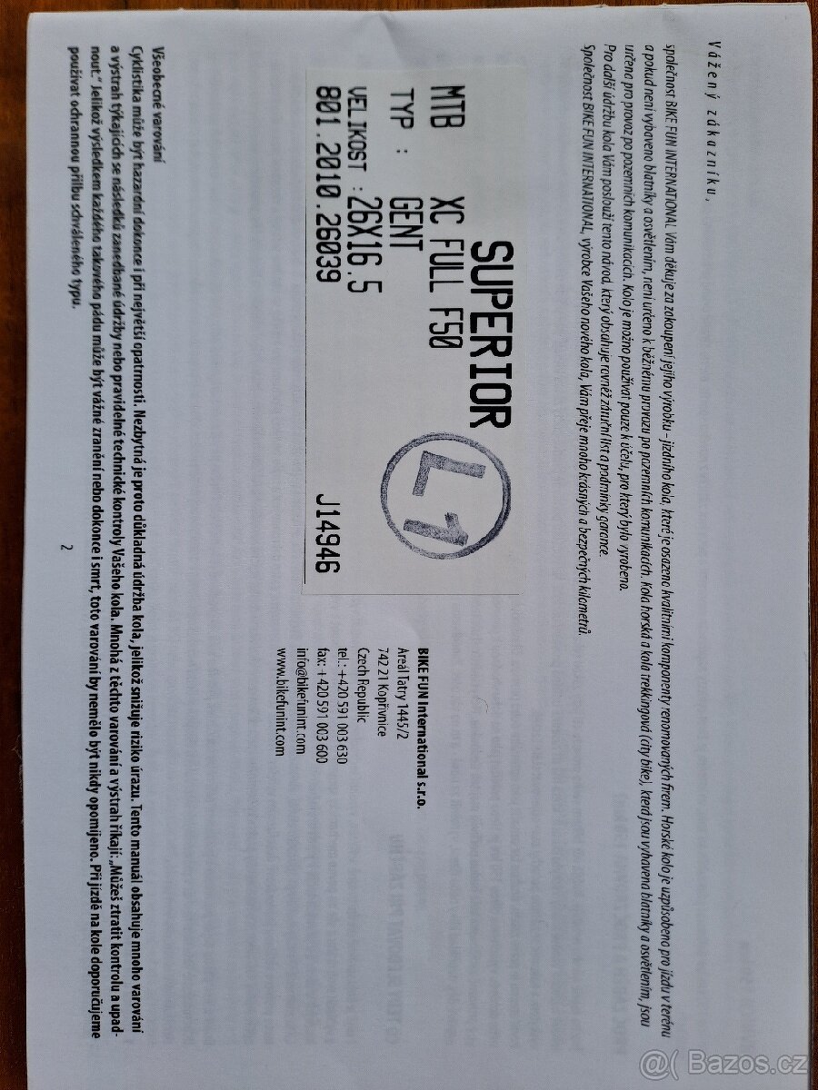 Prodám kolo SUPERIOR MTB FULl F50 - 3