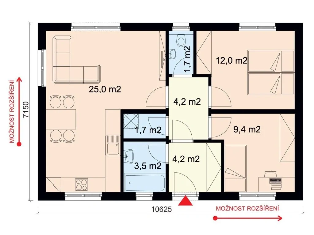 Bungalov 3+kk s přístřeškem na auto - 3