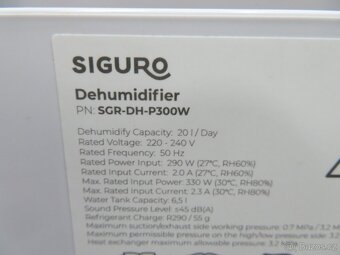 Nový odvlhčovač vzduchu Siguro DH-P300W Orca 20L WiFi - 3