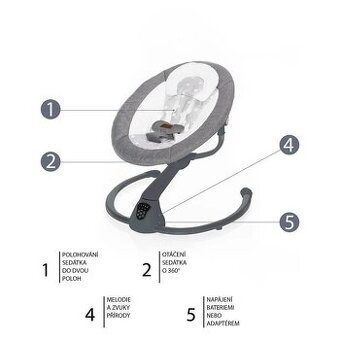 Lehačka ZOPA Lullaby Gray stars - 3