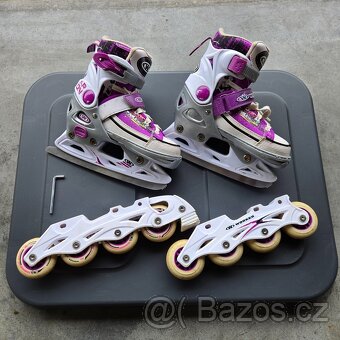 Dětské brusle WORKER 2v1, vel. 29-32 - kolečkové/inline - 3