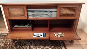 Hrací skříň, gramo, rádio, Dual, Blaupunkt ve dřevě, 70.léta - 3
