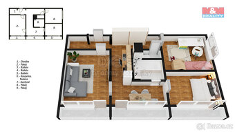 Prodej bytu 3+1, 71 m², OV, Chomutov, ul. Jiráskova - 3