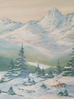 obraz ZIMNÍ VYSOKÉ TATRY, olej, Jan Boža Pospíšil 1946 - 3