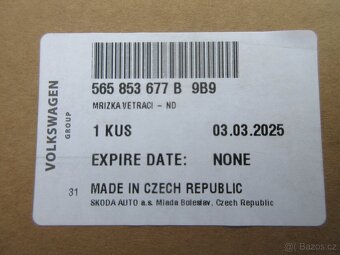 Škoda Kodiaq 1 mřížka předního nárazníku 565853677B 9B9 - 3