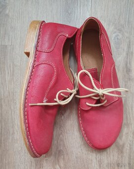 Červené kožené polobotky vel. 38 - 3