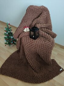 Pletená deka pro dospělé hnědá - 3