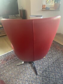 Designové kožené otáčecí křeslo Egg - 3