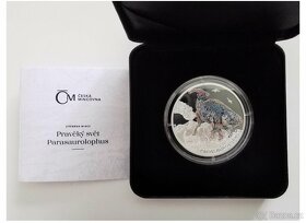 Stříbrná mince Pravěký svět - Parasaurolophus proof - 3