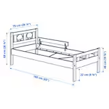 Dětská postel 160x70cm IKEA Kritter vč. matrace a bočnice - 3